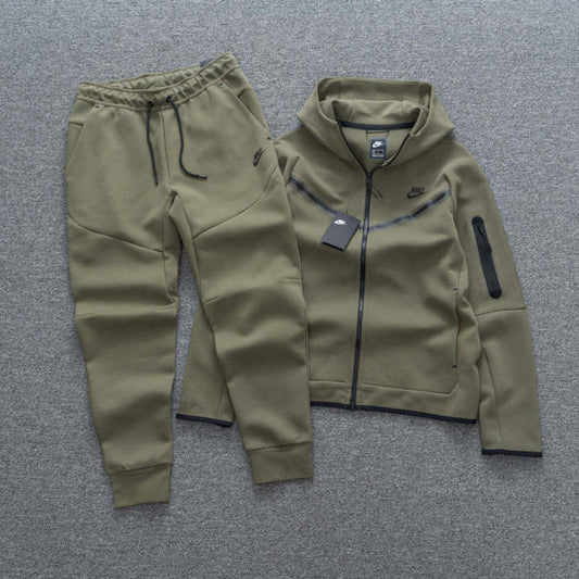 Nike Tech Fleece Men Full Tracksuit - Khaki
